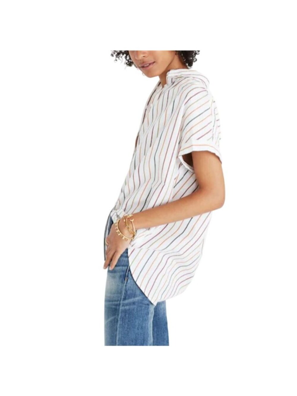 Madewell Cotton Oversize Striped Blouse - Picture 2 of 8